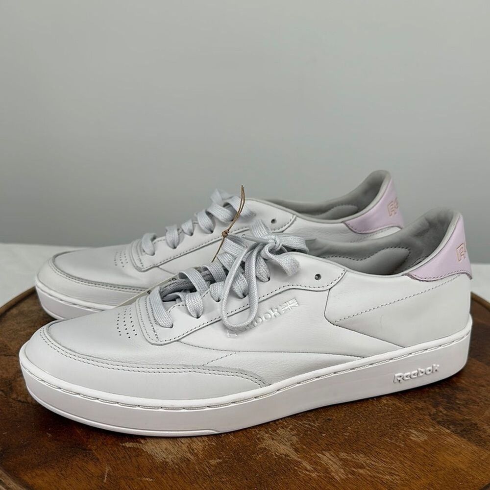 Reebok Shoes W 10.5 Club C Clean White Pink Tennis Pickleball Court Sneakers 80s